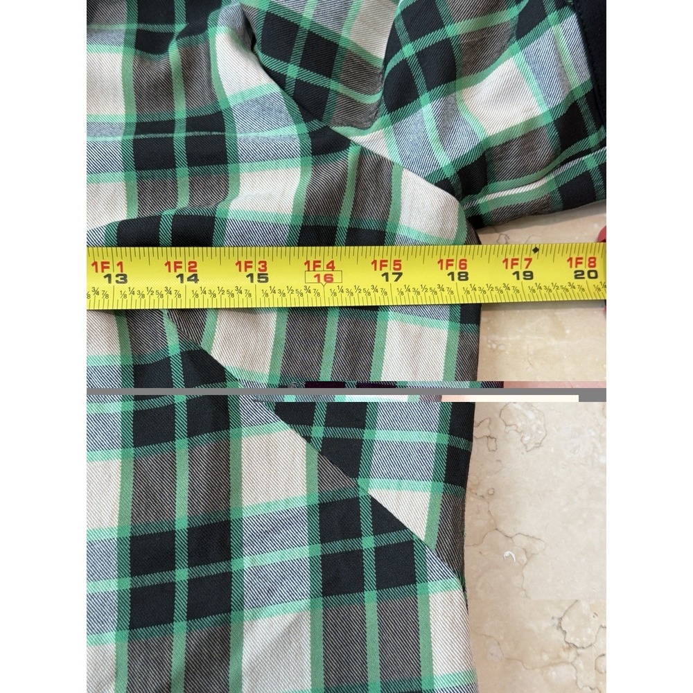 Julia Allert Size Medium Green Plaid Midi Dress Dark Academia Fall Pockets NWT - Picture 10 of 12